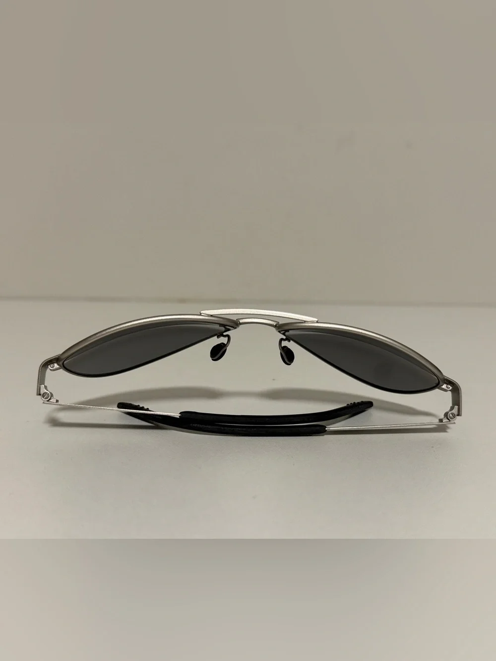 Revision Military Alphawing Aviator Sunglasses Silver Stainless Steel 59-13-125
